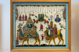 <center>Pèlerinage à La Mecque</center>Abou Subi al-Tinawi Damas, Syrie 1950-2000. Peinture sous verre.