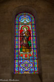 <center>Eglise des Aygalades, Notre-Dame du mont Carmel. </center> Vitrail de la nef. Sainte Marthe.
