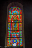 <center>Eglise des Aygalades, Notre-Dame du mont Carmel. </center> Vitrail de la nef. Saint Louis.