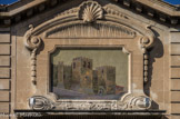 <center>Parc Chanot, le palais des Arts</center>Mosaïque d'après Valère Bernard, réalisée par l'atelier des frères Patrizio. Abbaye de Saint Victor.