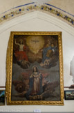 <center>Le Val. </center> Tableau représentant la Trinité etl'Assomption de la Vierge Marie. Il constituait la partie centrale du retable du maître-autel de la paroisse. Il date probablement des années 1670 – 1700.