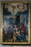 <center>La cathédrale Saint-Léonce </center>  la Sainte Famille avec sainte Elisabeth et saint Jean-Baptiste.  Comil Saturnu Romanus facies bat 1561.