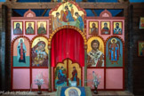 <center>Le monastère orthodoxe Saint Michel du Var</center>A gauche de l'entrée. L'archange Raphaël  conseille à Tobie de prendre le poisson qui va guérir de sa cécité son père, et Sara, sa future femme, tourmentée par sept démons. Encadrant la porte, l'archange Raphaël.