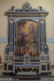 <center>Lorgues</center>A gauche de l'entrée. L'archange Raphaël  conseille à Tobie de prendre le poisson qui va guérir de sa cécité son père, et Sara, sa future femme, tourmentée par sept démons. Encadrant la porte, l'archange Raphaël.