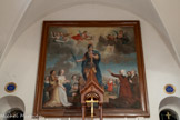 <center>L’ermitage de Saint-Ferréol</center>A gauche de l'entrée. L'archange Raphaël  conseille à Tobie de prendre le poisson qui va guérir de sa cécité son père, et Sara, sa future femme, tourmentée par sept démons. Encadrant la porte, l'archange Raphaël.