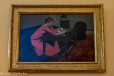 <center>Félix VALLOTTON 1865-1925</center>Misia à son bureau, vers 1897.
Gouache et pastel sur carton.
Don de Gilbert Cahen-Salvador, 1988. Misai est une mécène, égérie et pianiste française d’origine polonaise. Elle était mécène de nombreux peintres, poètes, et musiciens du début du XXe siècle. Elle devient le pôle d'attraction des peintres, surtout nabis, qui se disputent le droit de faire son portrait : Pierre Bonnard et Édouard Vuillard comptent parmi les premiers et plus fidèles amis.