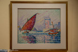 <center>Paul Signac (1869-1935)</center>Marseille, barques de pêche ou Le Fort Saint-Jean,
1907.
Huile sur toile.
Fonds du Museon Tropelen
