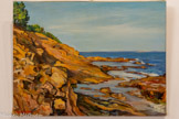 <center>Centre d’art Sébastien</center>Marcel Cosson (1878 – 1956)
Les rochers de Carqueiranne,
Huile sur toile
46 x 61 cm,
Collection Musée d'Histoire
et d'Art de Bormes. <br> 12
Marcel Jean-Louis Cosson (1878–1956)
Marcel Cosson est un peintre post-impressionniste qui dépeint la vie parisienne et artistique
(danse, opéra, bals) avec une touche vive et expressive. Héritier de Degas dans la thématique,
il se distingue par une palette colorée, une touche texturée, et un style fluide mêlant
atmosphère intime et vibration chromatique fauve.
Dès 1901, il expose au Salon des Artistes Français (mention honorable) et obtient médaille
en 1911, sociétaire des salons d'État et des Tuileries. Très actif sur les scènes artistiques
parisiennes du XXᵉ siècle.