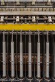 <center>La manufacture Brun de Vian-Tiran.</center>La bobine du bas va tourne sur elle-même et achève la torsion. Un petit curseur enroule les fils fabriqués sur la bobine ou fuseau.