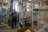 <center>La manufacture Brun de Vian-Tiran.</center>Il faut ensuite mettre le fil en cônes pour faciliter le dévidage et éviter la casse dans les machines suivantes. On obtient alors des bobines coniques.