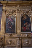 <center>La Collégiale Notre-Dame-des-Anges</center>Chapelle de Saint-Roch. St Roch sur son lit de mort. St Roch miraculeusement guéri dans la forêt. Au-dessous des tableaux latéraux, belles boiseries dorées : angelots, coupes d’abondance...