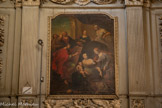 <center>La Collégiale Notre-Dame-des-Anges</center>Chapelle du Crucifix, autrefois, chapelle de St Jean Baptiste. Boiseries de Benoît Gilbert du Thor. Tableaux latéraux par Henri Champville de l’Isle en 1743. A gauche (ici) : Jean Baptiste prêchant à la cour d’Hérode.